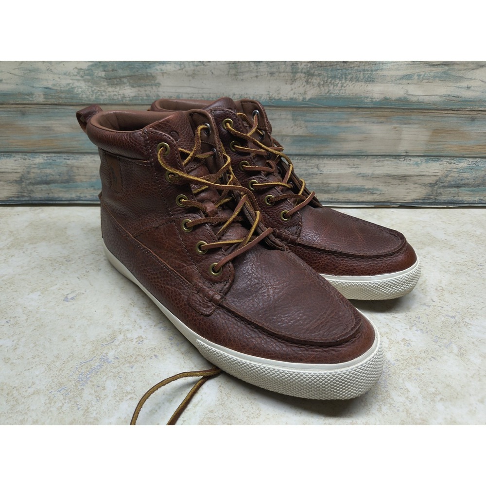 Polo Ralph Lauren Tavis Leather 01087 F17 Men's Tennis Boots High Top Size 9D